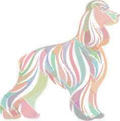 Full Body American Cocker Spaniel Scribble Style Illustration