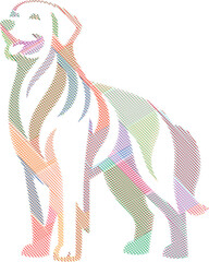 Golden Retriever Dog Scribble Style Illustration