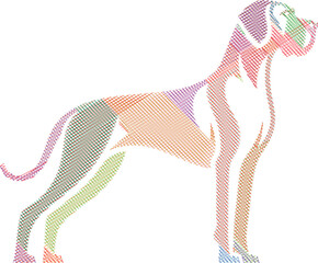 Great Dane Dog Scribble Style Illustration