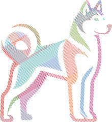 Siberian Husky Dog Scribble Style Illustration