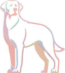 Friendly Labrador Retriever Dog Scribble Style Illustration