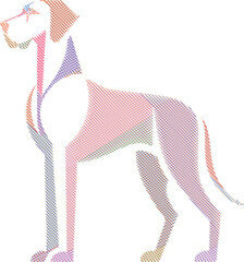 Great Dane Dog Scribble Style Illustration