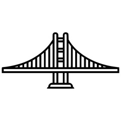 Obraz premium Iconic bridge design featuring a modern suspension structure