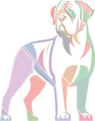 English Mastiff Dog Scribble Style Illustration