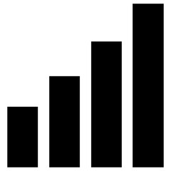 Graph icon representing data growth in digital applications