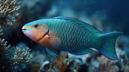 Colorful tropical fish coral reef