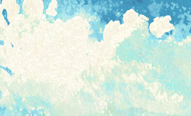 Whimsical, Light & Airy Cloud w/Texture in Light & Dark Blue & White-digital illustration, art, design, painting, artwork-wallpaper, backdrop, background, border, frame,