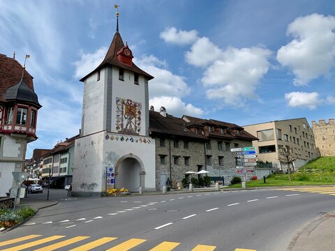 Luzernertor in der Stadt / Altstadt Sempach am Sempachersee, Schweiz