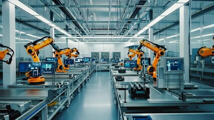 Smart factory with connected infrastructure. motion video. - Powered by Adobe