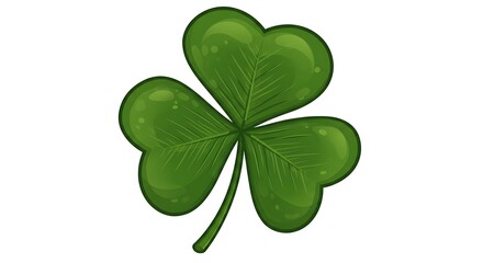 Isolated Green Clover Leaf with Three Leaves