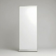 Blank Roll Up Banner Displayed Against a Neutral Background