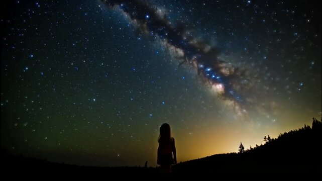 Girl looking at the stars