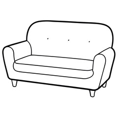 Illustration of a loveseat sofa isolated on transparent background
