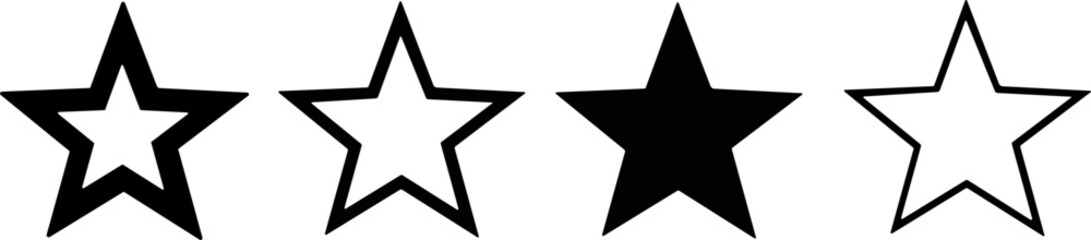 Set of star symbols isolated on white background