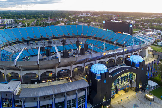 Bank of America Stadium home of the Carolina Panthers and the Charlotte FC soccer team in uptown Charlotte North Carolina USA