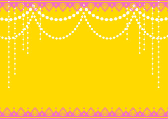 インド風のキラキラ背景。華やかな飾り罫。