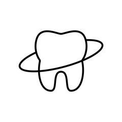 tooth outline simple logo icon. dental logo vector design illustration	