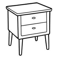 Illustration of a bedside table isolated on transparent background