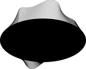 Oval blend emblem. Wave line with frame