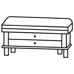 Treasure chest outline illustration isolated on transparent background
