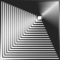 Square blended line effect. Geometric shape, digital, tech, media