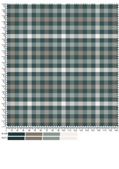Textile Sample Plaid Pattern in Shades of Green Brown and White