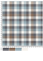 Neutral Plaid Fabric Swatch with Ruler Markings for Design and Textiles