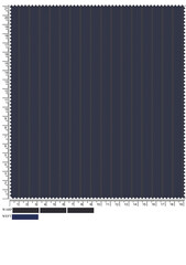 Dark Blue Herringbone Striped Fabric Swatch with Measurement Markings and Warp Weft Color Samples