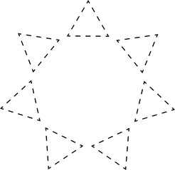 Set of triangle dashed line. Graphic elements