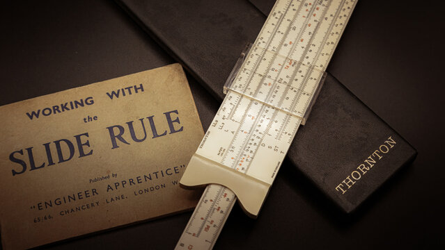 Slide Rule and instruction manual, from my university days, maths before calculators, civil engineering, Chartered Engineer