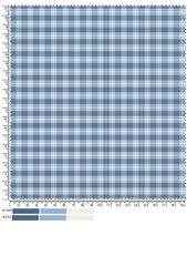 Blue and White Plaid Fabric Swatch with Measurement Indicators swatch