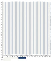 Blue and White Striped Fabric Sample with Measurement Markings and Warp and Weft Labels