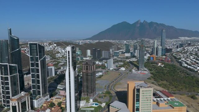 Towering Ambition: Monterrey&rsquo;s Corporate Skyscrapers. San Pedro Garza Garc&iacute;a, Mexico's richest municipality with Cerro de la Silla in the background.
