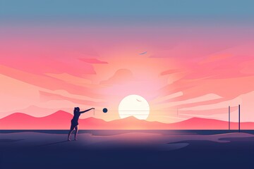 Obraz premium sunset in the mountains