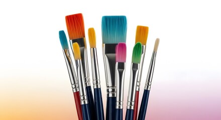 Fototapeta premium Paint Brushes with Colorful Bristles
