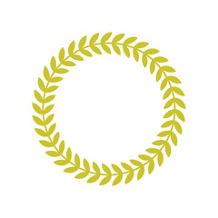 Laurel Wreath Yellow Award Circle Symbol Vector
