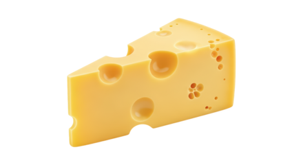 Cheese wedge isolated on black background