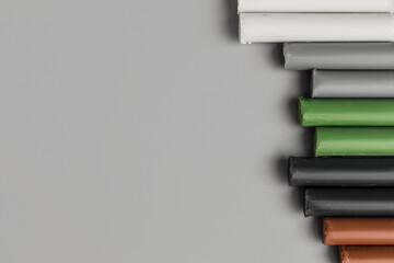 Colorful plasticine on grey background