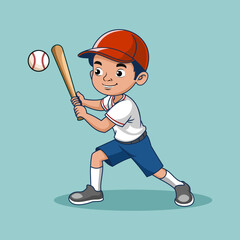A child is hitting a ball with a baseball bat
