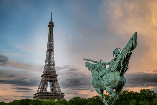 Parisian Landmarks at Dusk