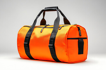 Vibrant Orange Travel Duffle Bag with Black Accents Stylish Carry-on Luggage for Weekends or Short Trips