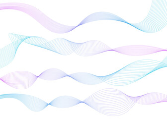 Colorful smooth wave blend lines isolated on transparent background. Flowing wave lines. Technology, science, modern concept business lines
