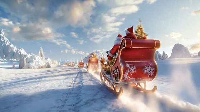 Santa's Sleigh in the Snow 4K Videos