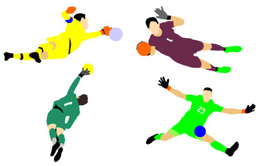 goalkeeper goal save,vector illustration of goalkeeper