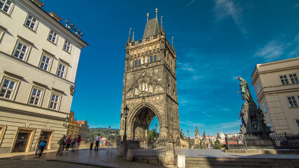 Old Town Bridge Tower of the Charles Bridge timelapse hyperlapse - one of the most beautiful Gothic...