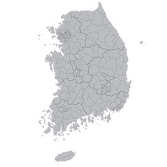 Map of  South Korea. republic of korea.