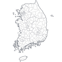 Map of  South Korea. republic of korea.
