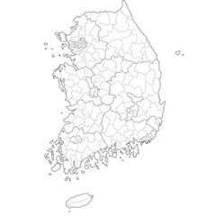Map of  South Korea. republic of korea.