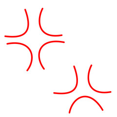 赤い怒りのマークアイコン