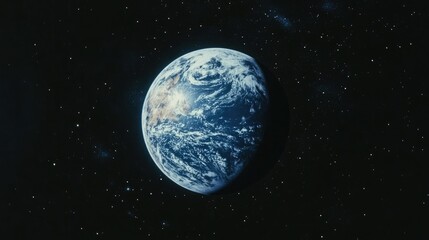Fototapeta premium View of the circle Earth as seen by the Apollo 17 crew traveling toward the moon 